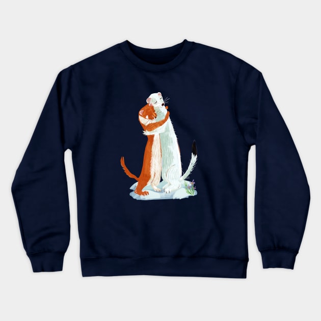 Weasel hugs !!! (cute) Crewneck Sweatshirt by belettelepink